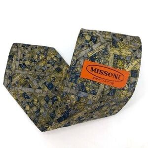 Missoni Vintage 80’s Silk Abstract Print Colorblock Tie